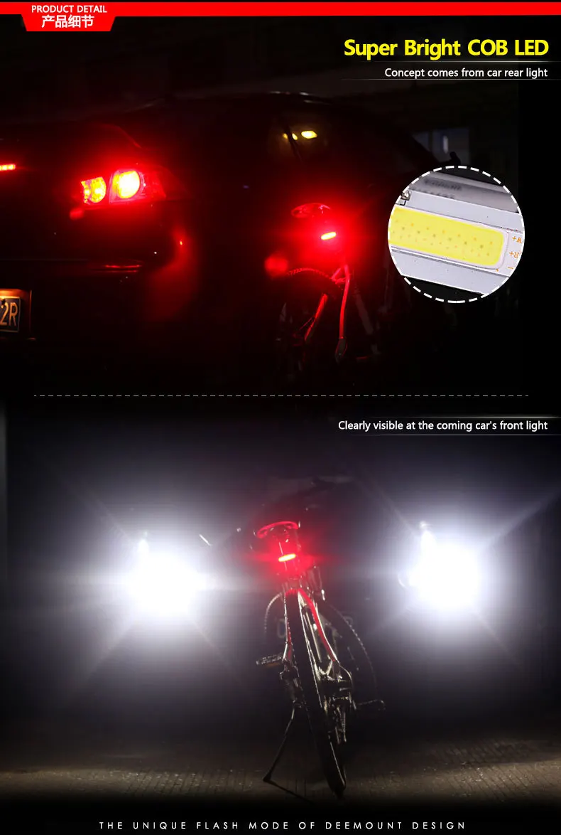 IP6 водонепроницаемый велосипедный фонарь высокого качества светодиодный 100 люмен Велосипедный свет предупреждающий свет USB зарядка подходит для езды Приключения кемпинг