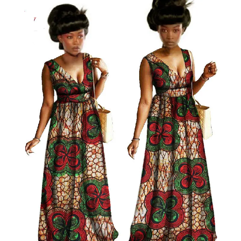 Bazin-African-Wax-Print-Sexy-V-neck-Dresses-Plus-Size-6xl-Africa-Clothing-for-Women-Vestidos(4)