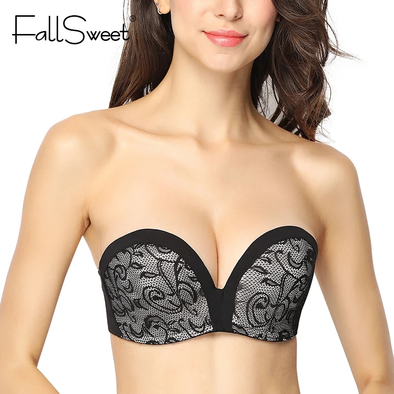 strapless demi push up bra