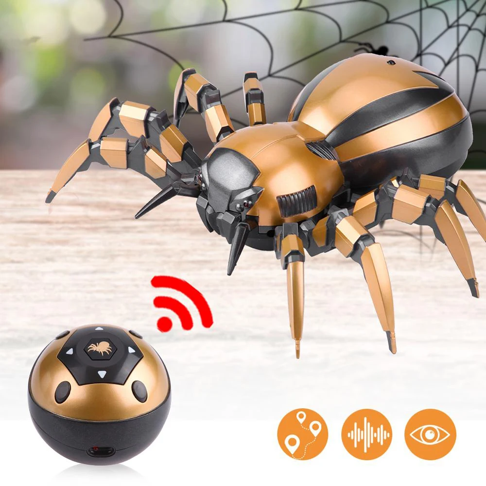 

4CH Remote Control Mechanical Spider Cool LED lights on its eyes Dynamic mechanical sounds Toy for kids