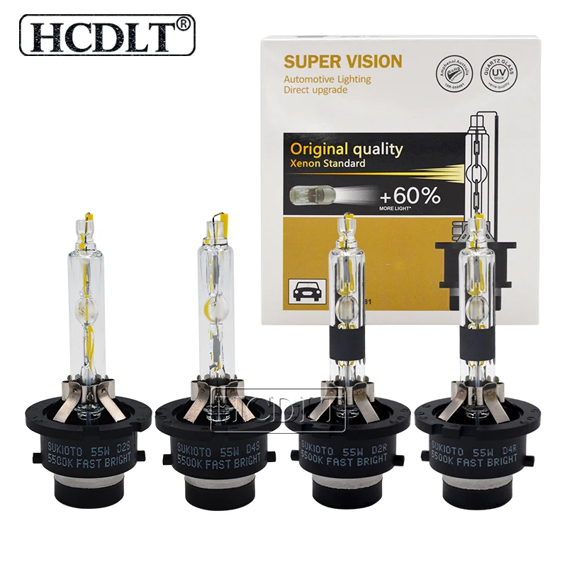 HCDLT Super Bright 55W Xenon D2S D2R D4R D4S Auto Car Headlight Replacement Bulb 5500K HID Xenon Lamp 12V 55W D4S D2S Xenon Bulb (4)