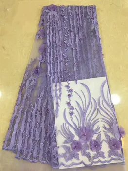 

Beautiful design YG-402 embroidered Mesh Tulle fabric Factory price beaded Nigerian lace fabrics