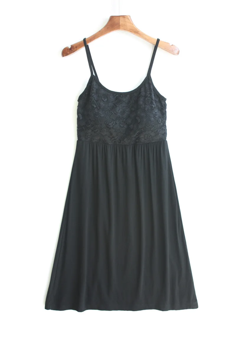 Modal Lace Bottom Summer Women's Full Slips Femme Lace Modal Underskirt