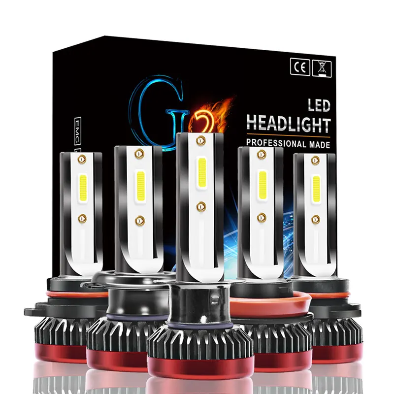 Автомобильный светодиодный головной светильник G2 мини-лампочки комплект светодиодный H1 H7 9012 H8/H9/H11 9005/HB3 9006/HB4 6000K эффективный COB Водонепроницаемый туман светильник для авто