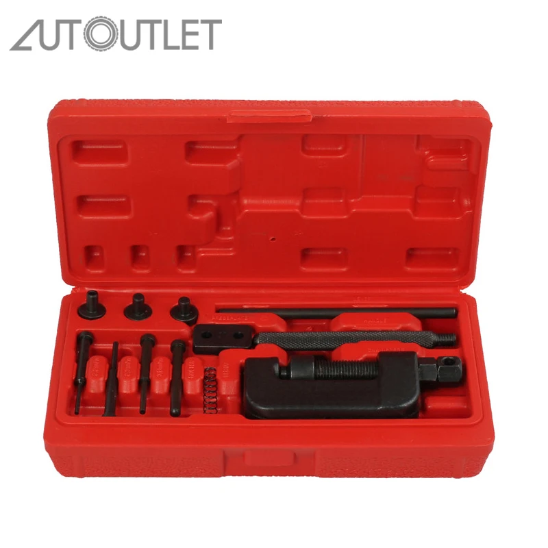 

AUTOUTLET Professional Bike Motorcycle Chain Splitter Breaker Link Rivet Riveter Repair Kit Tool Set Motorbike Repair Parts