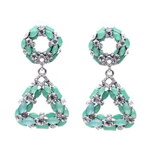 3 цвета Высокое качество лака Модный Круглый и треугольник стильный кристалл милые драгоценные камни кристалл серьги для женщин