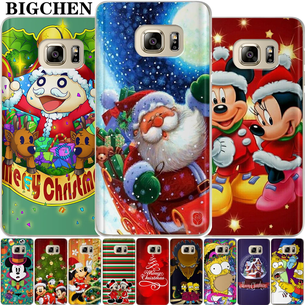 

BigChen For Samsung Galaxy S5 Mini S6 S7 Edge S8 Plus Cases Merry Christmas cases for samsung s5 mini s6 s7 s8 edge plus Cover