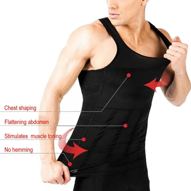 

Men Shapers Sleeveless Firm Tummy Belly Buster Vest Control Slimming Belt Shaper Underwear Shirt Sauna Abdomen Corset Vest