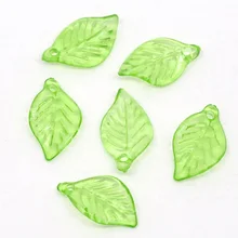 Акриловые шармы для подвески, светильник в виде листьев, зеленый, 18 мм(6/") x 11 мм(3/8"), 50 шт., новинка