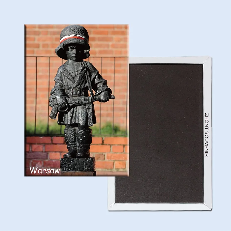 

78*54mm Travel Fridge Magnets 21409,Warsaw, Poland Pomnik_Malego_Powstanca Tourist Magnets;world scenery tourist area
