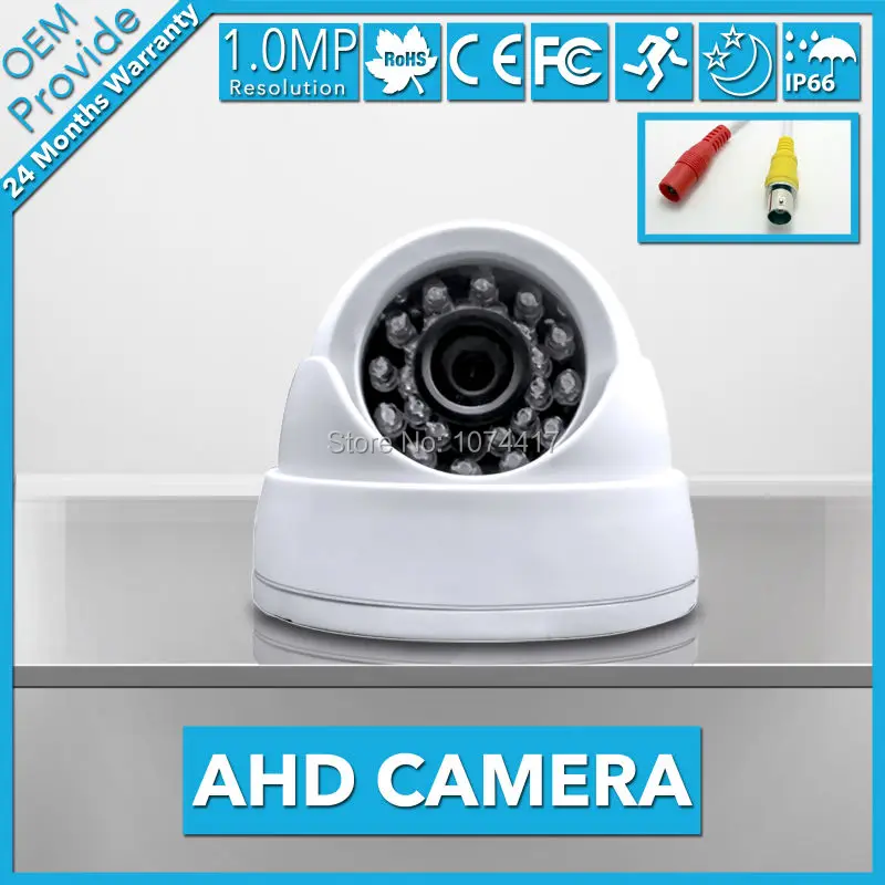 

AHD2410R-T IR Cut Filter Night Vision 24 IR Light 1/4'' 1.0 MP AHD CMOS CCTV Camera 720P AHD 2000TVL Security Dome Camera