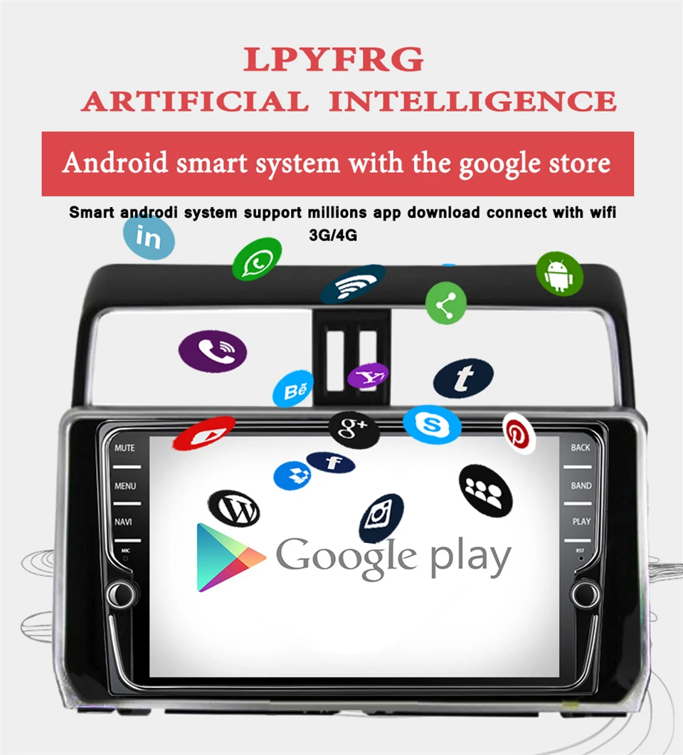 Clearance 9" Android 9.1 Car Stereo For Toyota PRADO 150 2018 2019 Auto Radio Audio Video Headunit Cassette GPS Glonass Navigation No DVD 4