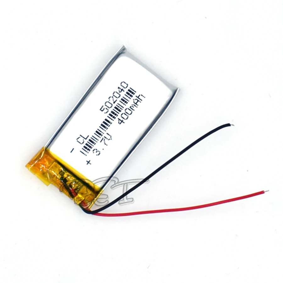 

2pcs 3.7V 400 mAh Li-Polymer Rechargeable Battery 502040 Li Po ion for GPS Bluetooth MP3 MP4 MP5 Watch 052040