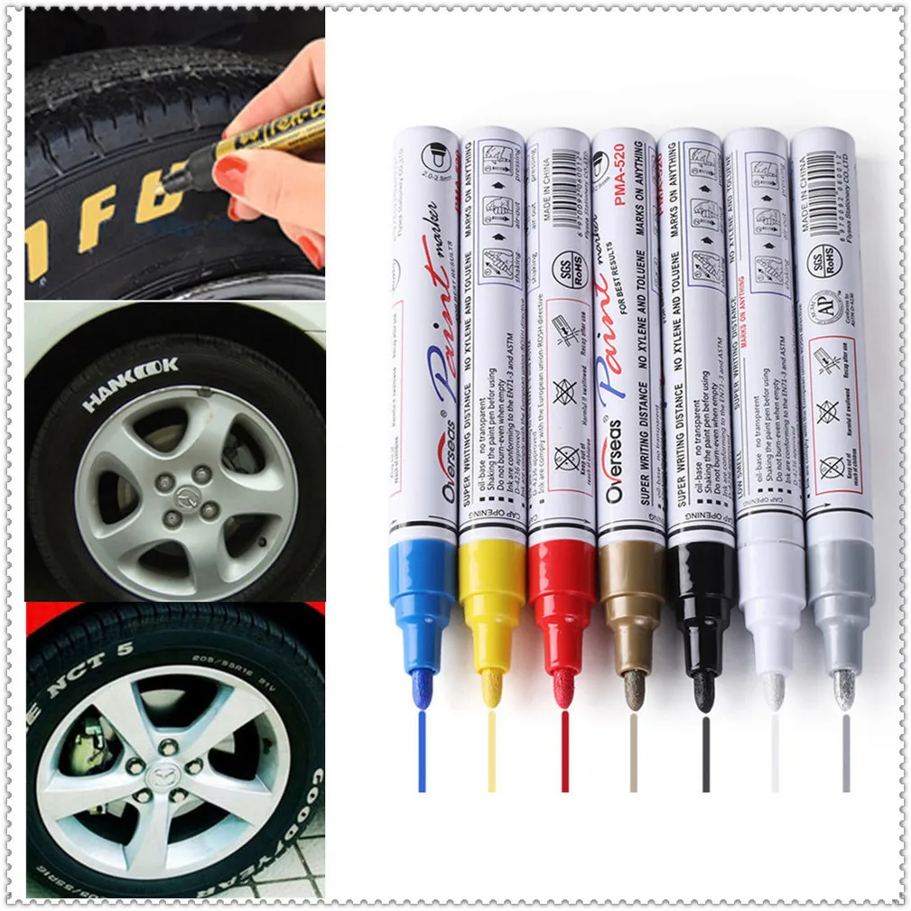 

Car Waterproof Pen Tyre Tires Tread Paint Markers Marker for Ford C-MAX Flex B-MAX Atlas Five FG F-350 F-250 E-Series