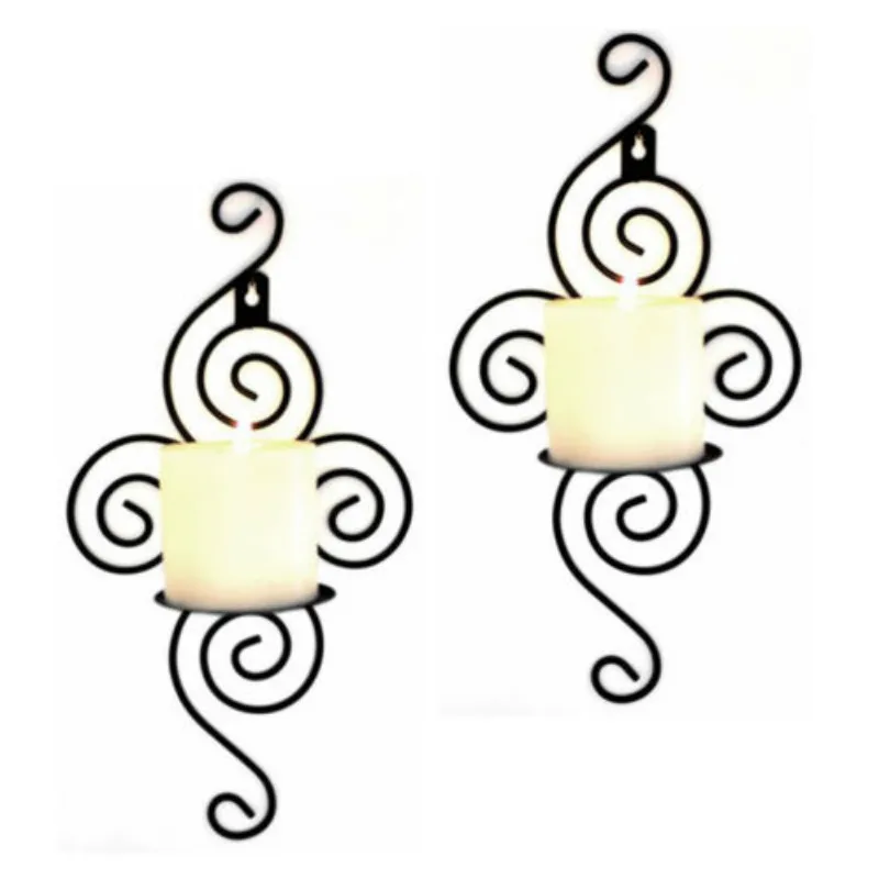 

2Pcs Iron Candle Light Candlestick Candle Holder Party Wedding Hanging Decor USA