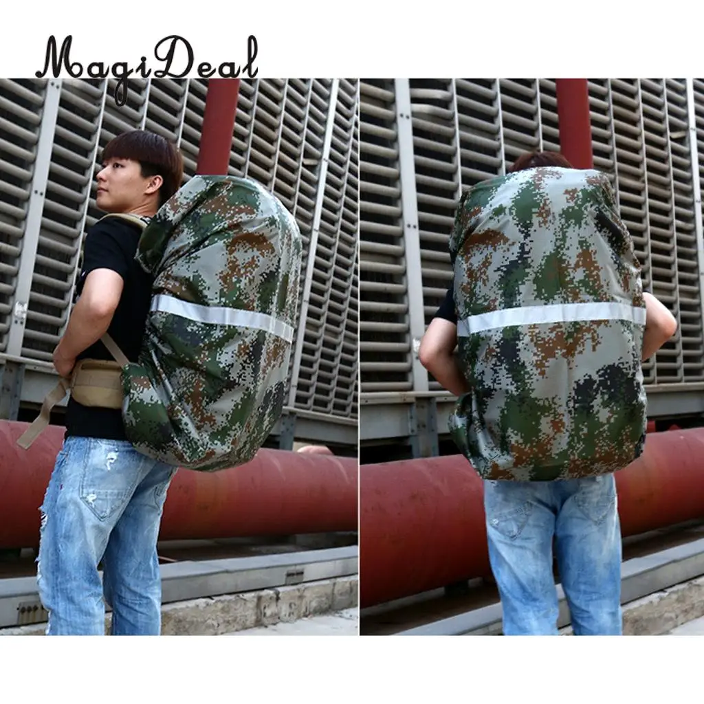 MagiDeal Large Waterproof 60L-90L Backpack Hiking Luggage Rucksack Bag Rain Dust Cover Protector Cae with Reflective Stripe