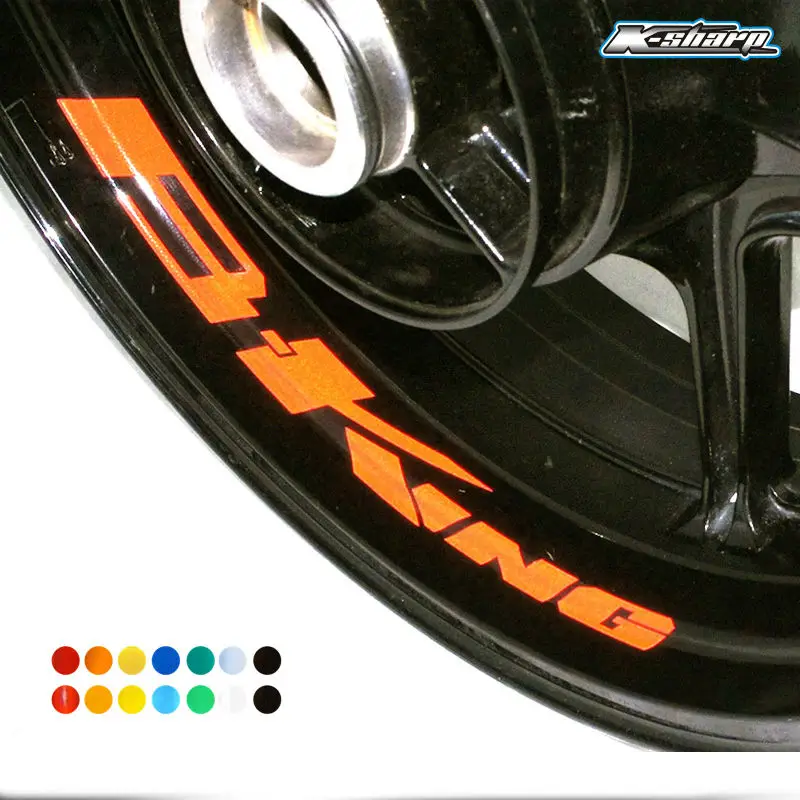 

8X custom inner rim decals wheel reflective sticker stripes fit SUZUKI b-king