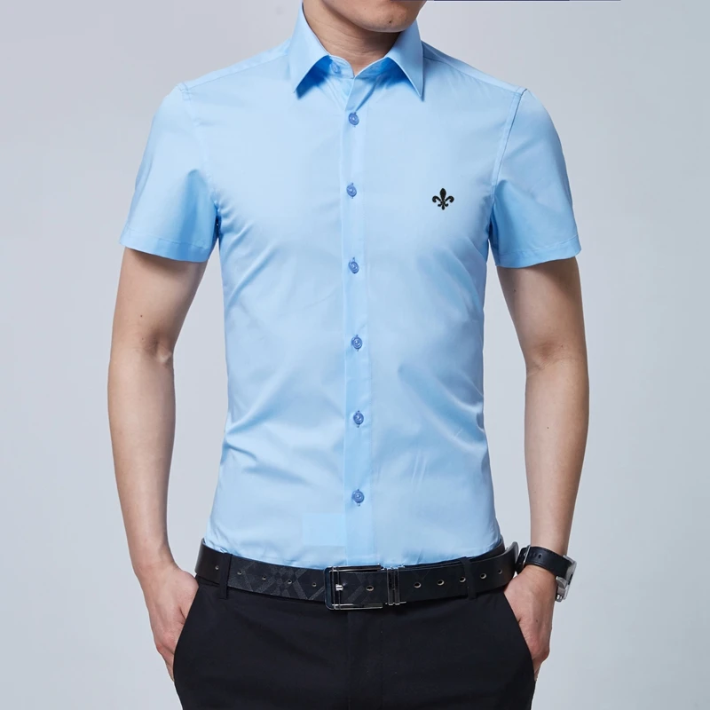Dudalina 2019 высокое качество бренд мужские рубашки в стиле кэжуал короткий рукав slim fit платье рубашка плюс размеры костюмы бизнес одежда
