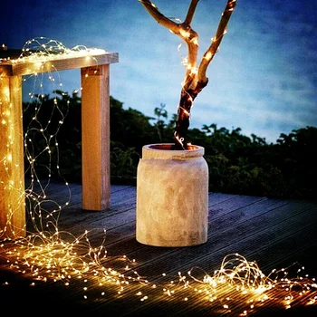 

New 100Led Solar Copper Light String Light Path Landscape Waterproof Point Light Bulb Lawn Garden Christmas Light