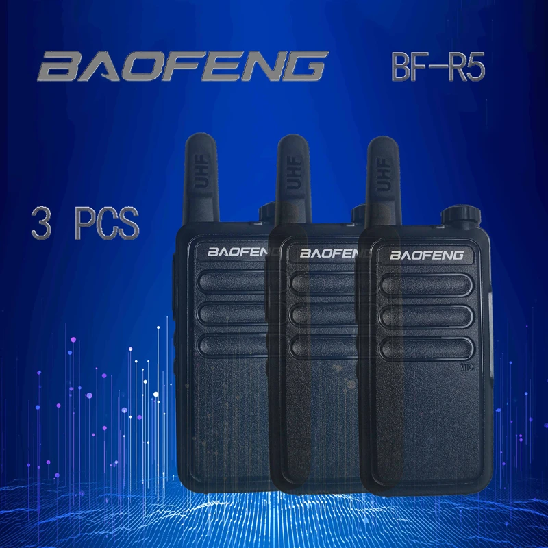 2 шт./оптовая продажа BAOFENG R5 рация UHF двухстороннее радио baofeng 5R UHF 400-470 МГц 16CH портативный приемопередатчик с наушником