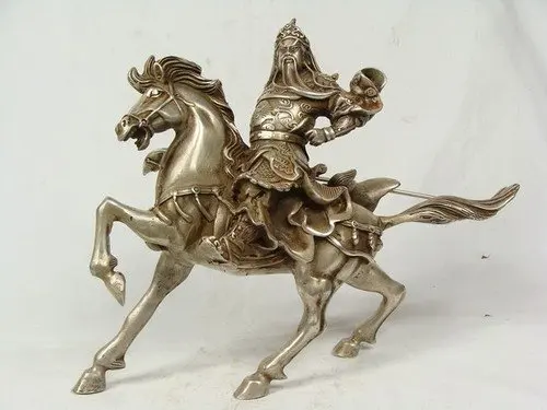 

Chinese Old Silver Copper Handwork Figure Statue - Guan Gong (A0314)