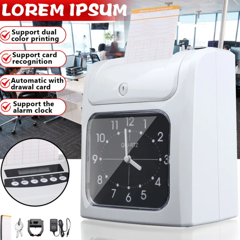 

Office Time Attendance System Clock Recorder Electronic Employee Time Clock Recorder Attendance Time Card Machine