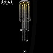 crystal chandelier LED light hanging lamp luxury House Deco crystal lustres staircase lighting