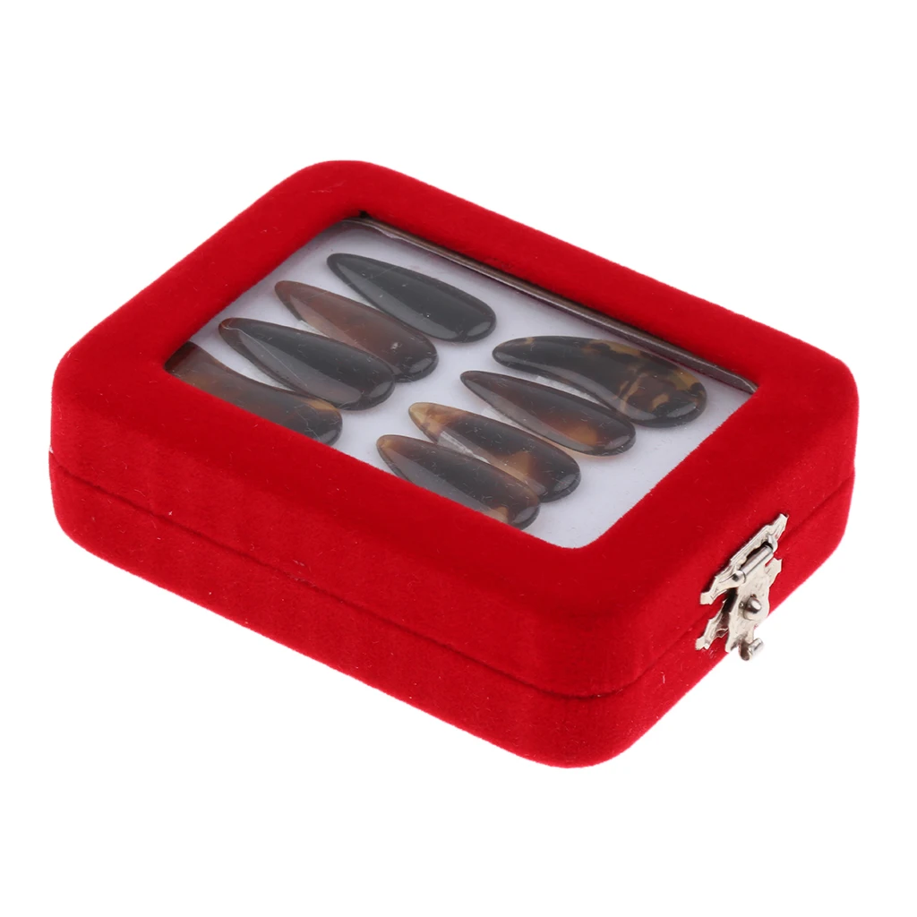 2 Pack Guzheng Nail Chinese Zither Koto Finger Picks with Carry Case for Children Adults Playing