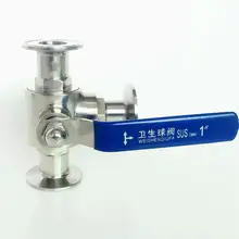 Подходит 25 мм " Труба OD x 1,5" Tri Зажим, санитарный t-портовый шаровой клапан SUS 304 из нержавеющей пивной пивоваренной фабрики