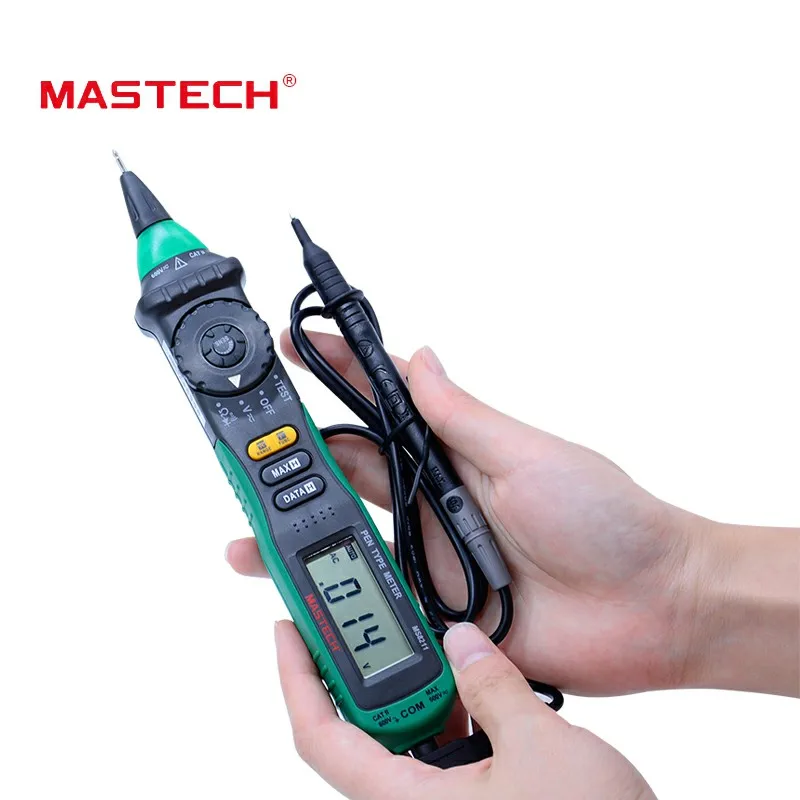 Skup MASTECH MS8211 bezdotykowy multimetr cyfrowy typu Pen bezdotykowy czujnik napięcia AC Auto począwszy klip testowy