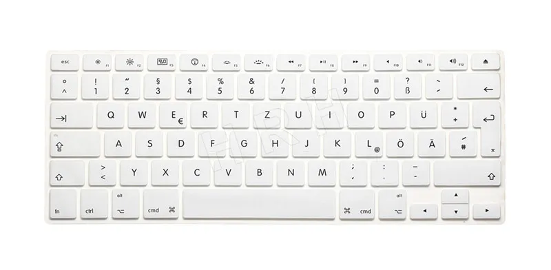 HRH 50 шт. ЕС немецкий QWERTZ клавиатура протектор для Macbook Air Pro retina 1" 15" 1" ноутбук клавиатура силиконовая кожа пылезащитный чехол - Цвет: White