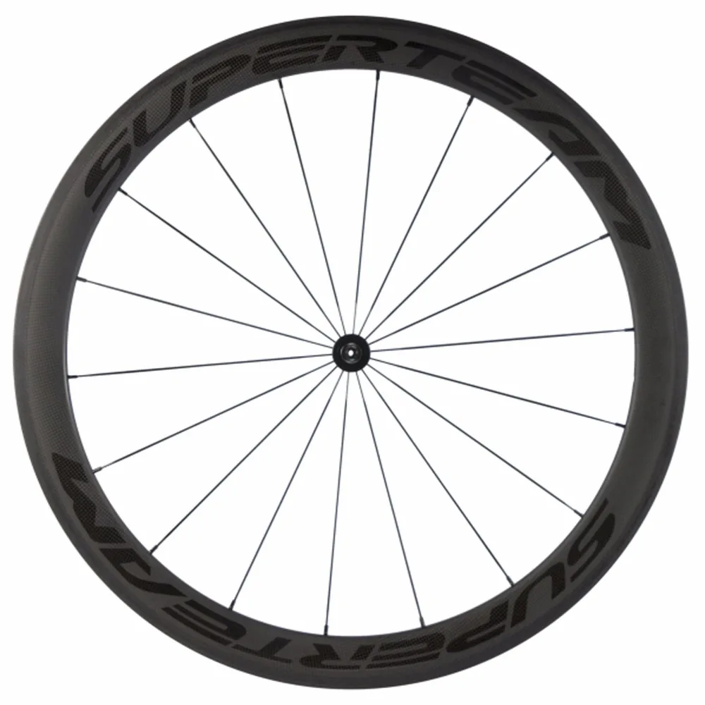 Clearance SUPERTEAM Carbon Wheelset 700C Clincher Wheels 50mm Road Bicycle Wheelset Tubular 23mm with Powerway R7 Hub Fast shipping 1