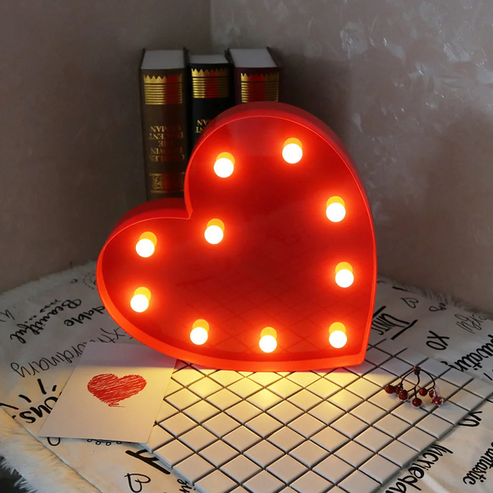 Romantic Heart 3D Night Light Creative Led Lights Bedroom Decoration
