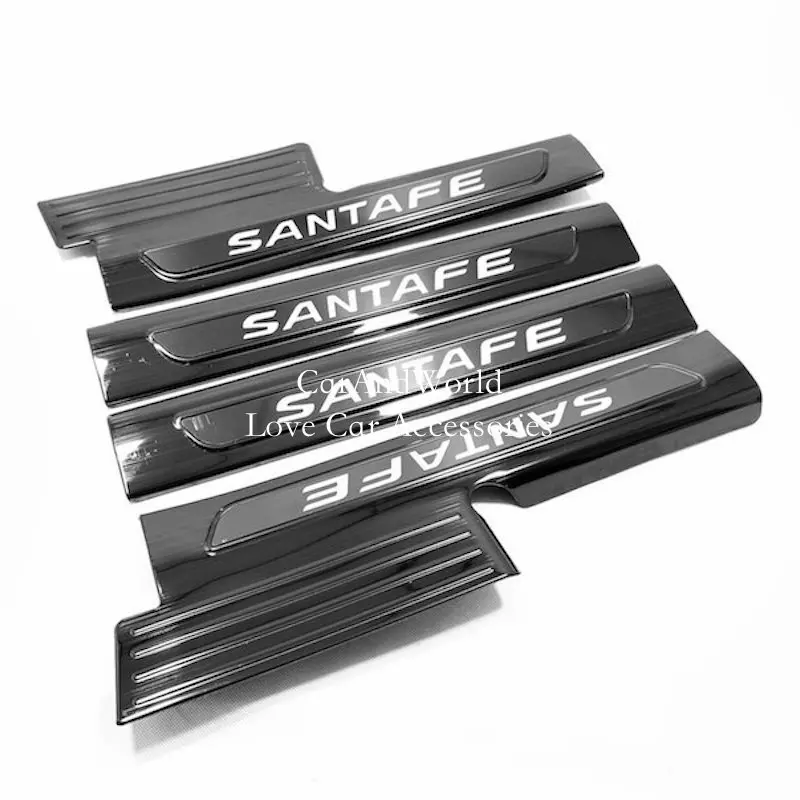 Us 61 41 17 Off For Hyundai Santafe 2019 Interior Door Sill Scuff Plate Cover Welcome Pedal Trims Stainless Steel Car Styling Accessories 4pcs In