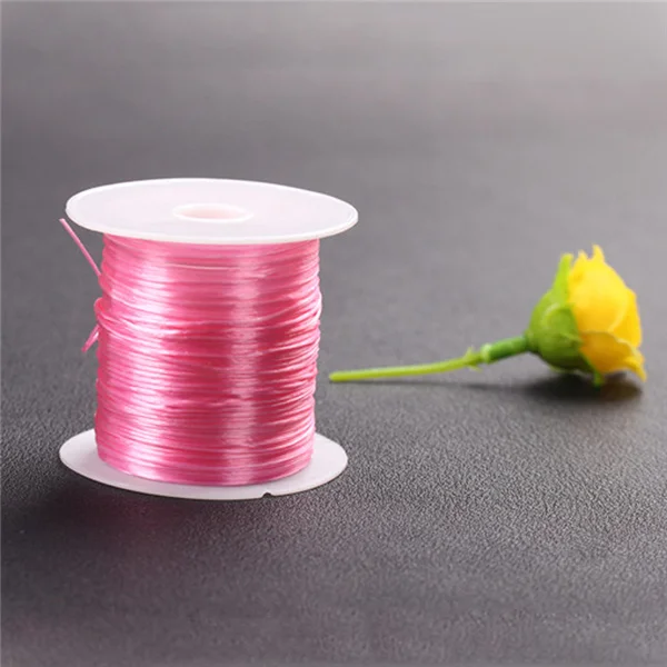 1 рулон 10 м Multi-Цвета сильный эластичный провод/шнур/String/резьба для DIY Браслеты ювелирных изделий Аксессуары - Цвет: pink