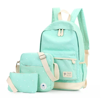 

Fashion dots women travel bag backpack High quality canvas backpacks teenage girls school backpack school bags purse mochila