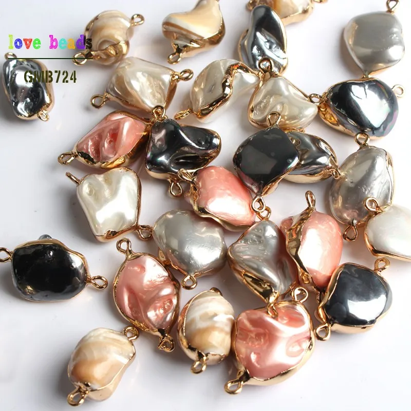 Natural Multicolor Shell Charm Beads Loose Irregular Beads