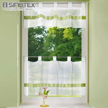 

Solid Window Valance Half-curtain Embroidery Customize Coffee Roman Tulle Curtain Panel Drape Tab Tape for the Kitchen Cabinet