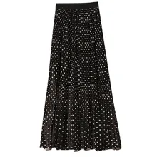 MIARHB новая популярная модная женская летняя повседневная юбка в горошек с высокой талией шифоновая облегающая юбка N4