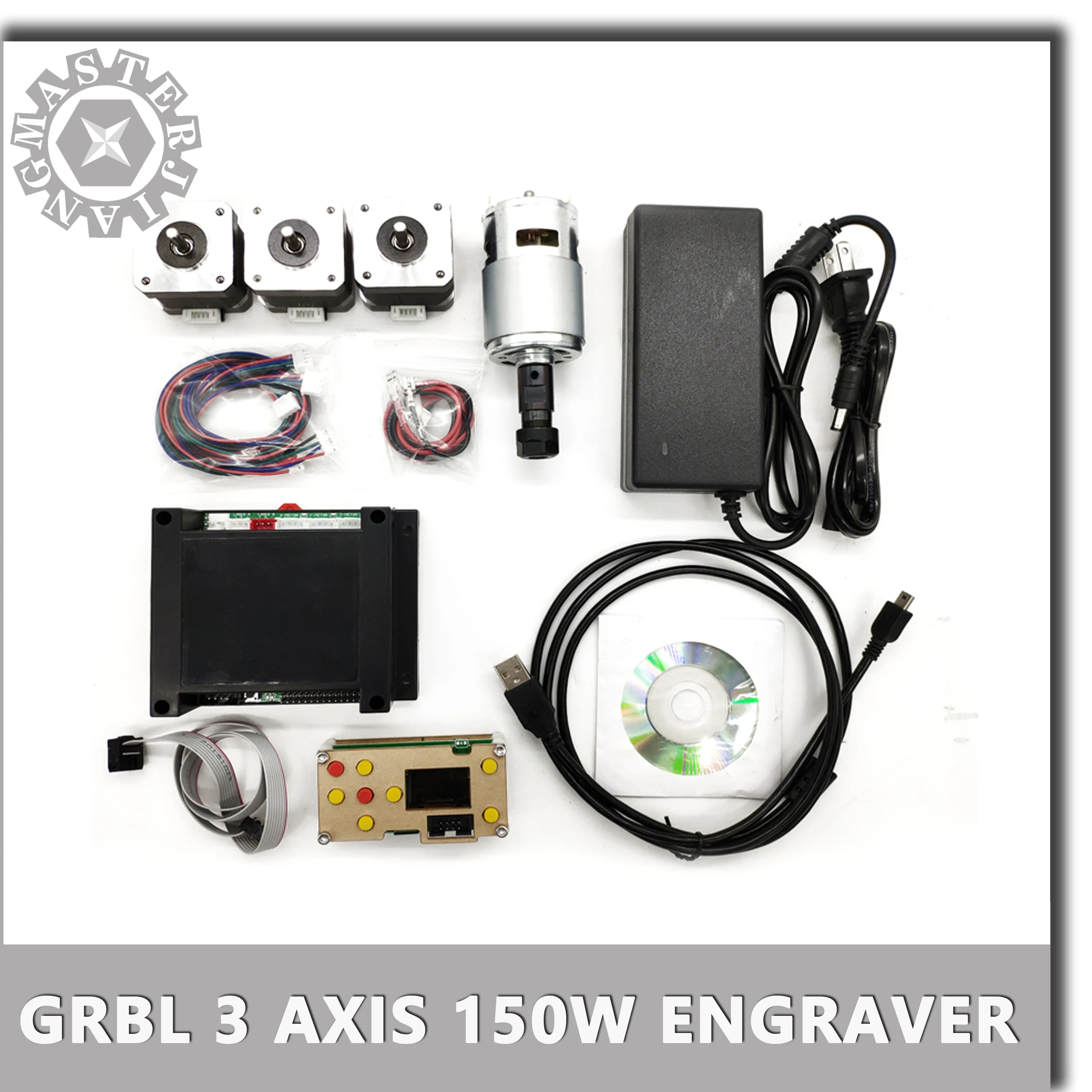 

CNC 3 Axis Control System V3.3-150W GRBL Laser Engraving Machine Offline Control Panel Stepping Motor ER11 Spindle Motor