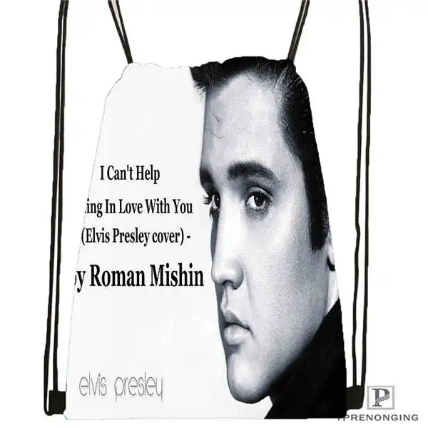 Drawstring Backpack Индивидуальная походная сумка на шнурке Elvis Presley, милый рюкзак для детей(черная спинка), 31x40 см#180612-02-17 - Цвет: Drawstring Backpack