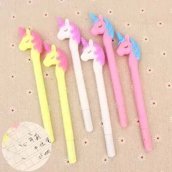 

Gel Pen 0.5mm Unicorn Pens For School Writing Gift Office School Supplies Cute Stationery Plastic Cartoon Trojan Neutral Pens