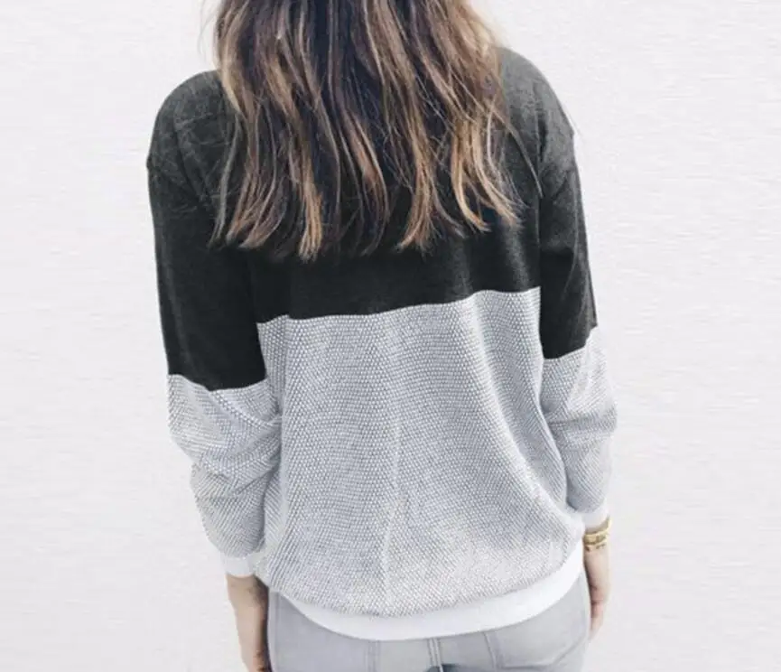Winter Sweaters Women 2018 Fashion Casual Loose Jumpers Korean Pullovers Knitting Pullovers Patchwork V Neck Hollow Out Sweater