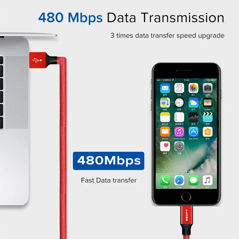 EECPT المصغّر usb كابل 3A سريعة تهمة الهاتف المحمول كابل لسامسونج S7 S6 Xiaomi هواوي LG سلك Microusb شاحن بيانات سلك سلك USB