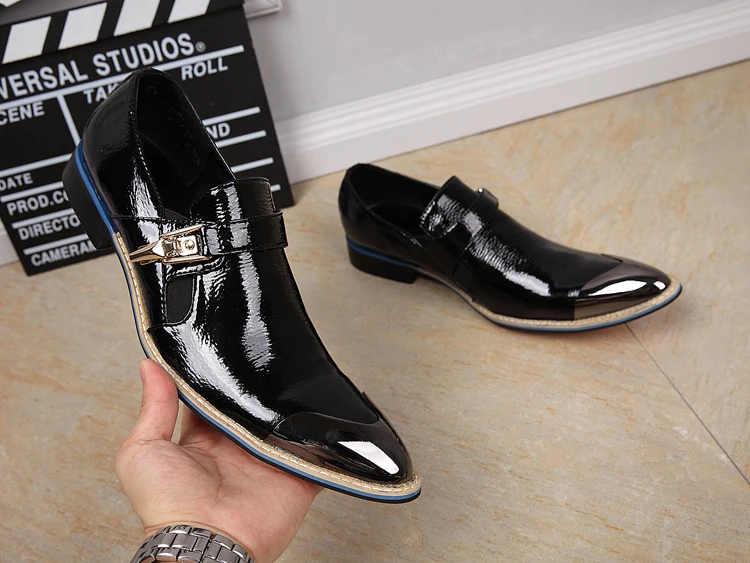 46 Sapatos 1 Negócios Grandes Us12 3 Festa Moda Casual De Apontou Carreira Couro Novos Trabalho Homens Brilhantes Fivela 2 Estaleiros Homem Toe HTUYqfw