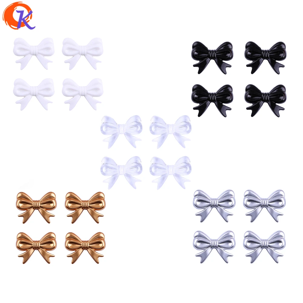 

46x36MM Charms Jewelry Accessories 60Pcs/Lot Acrylic Bow Beads Knot Beads For Fashion Kids Handmade Necklace Bracelet Making