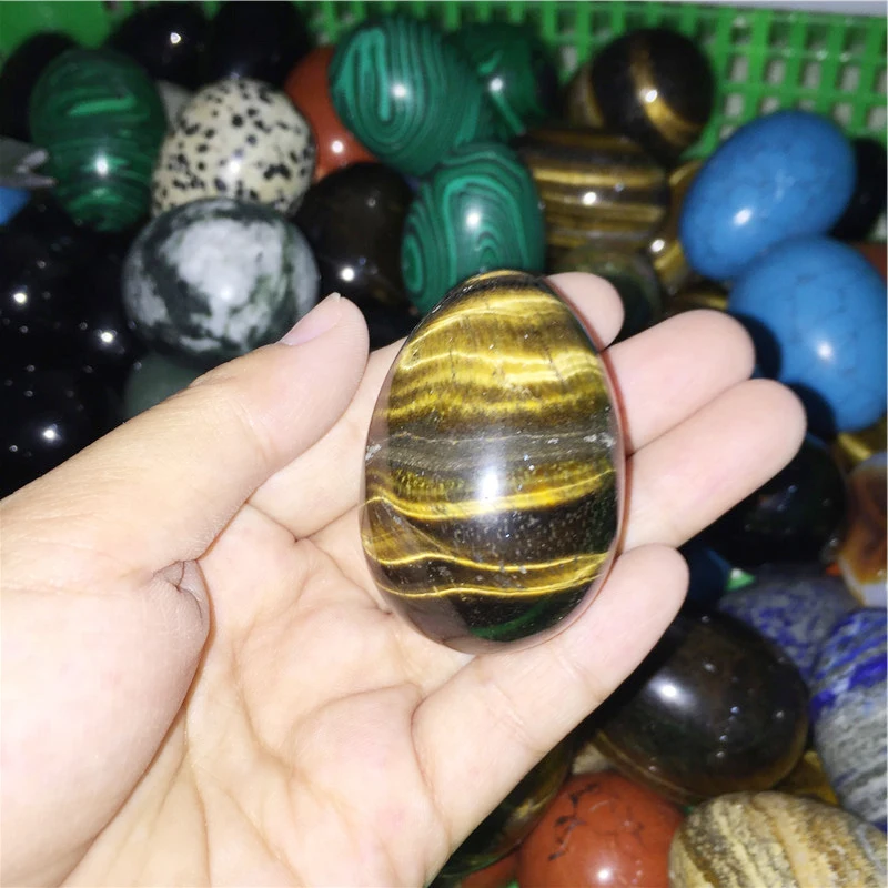 

energy stone 100% Natural tiger eye crystal yoni egg mineral reiki healing gemstone crystal yoni egg healthy for women