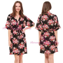DIY слова 4 цвета пикантные хлопковые халаты индивидуальные для невесты для женщин кимоно халаты платье цветочный Ночное