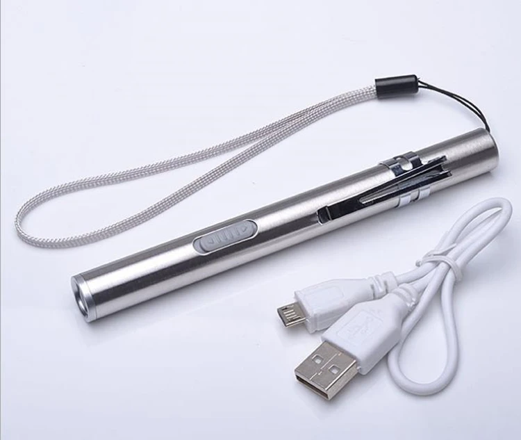 

USB Rechargeable Medical Handy Pen Light Mini Energy-saving Flashlight LED Torch Mini Torch XML Design Pen.