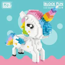 LOZ, алмазные блоки, радужные Аниме фигурки, Мультяшные Красочные животные, развивающие кубики, игрушки для детей, сделай сам 9204